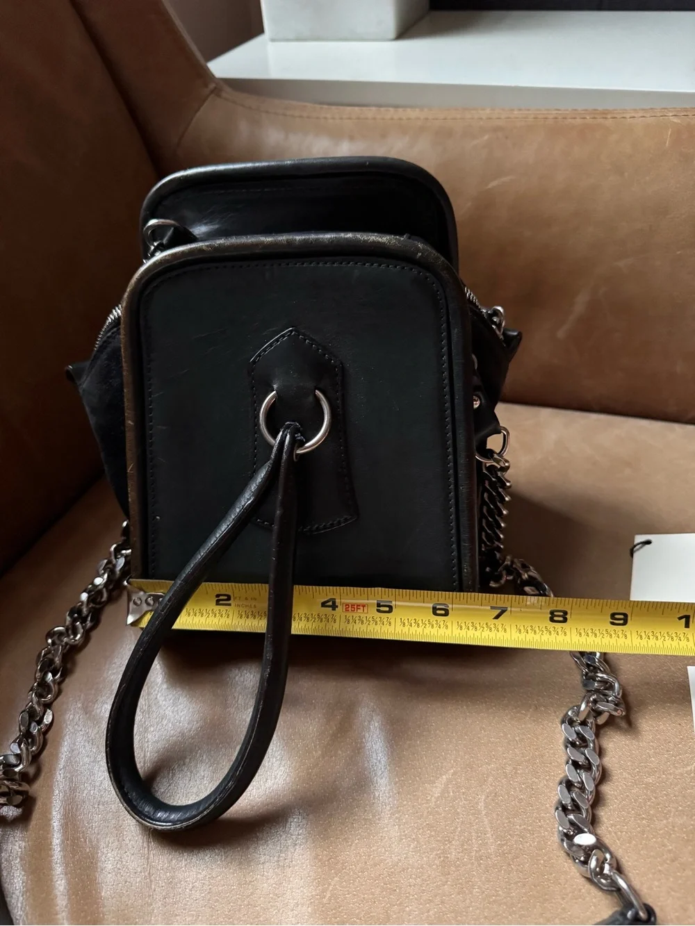Jean Paul Gaultier Dark Green Leather Crossbody Chain Strap and short handles